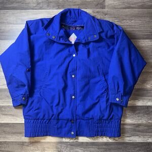 Vintage 80s Pacer Men’s Oversized Bomber Jacket Blue Paisley Lined Korea Medium